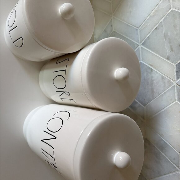 Rae Dunn Contain Store Hold Containers with Lids Set of Three 3 Brand New - Picture 7 of 10